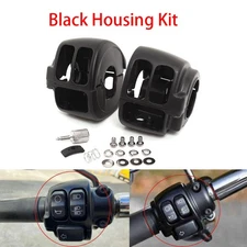 Black - Handlebar Hand Control Switch Housing Cover Cap For Harley Softail 11-up