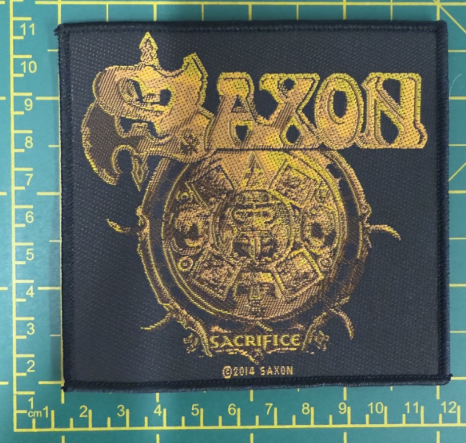 Saxon Sacrifice Album Cover Woven Sew On Patch Officially Licensed