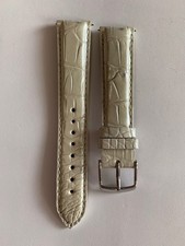 Michele 18mm Genuin White Alligator Leather Watch Strap