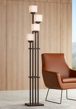 Torchiere Floor Lamp with USB Port 4-Light 72 1/2" Tall Bronze for Living Room