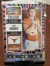 Jack Endries 2025 Panini NIL Texas Longhorns #15 Red White and Blue