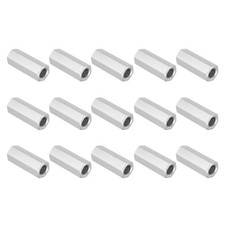 15Pcs 1/2"-13 UNC 2" Length 304 Stainless Steel Hex Coupling Nuts Connector