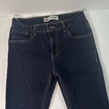 Levi's 511 Slim Boys Blue Jeans Size 18 REG Dark Wash Denim Button Zip