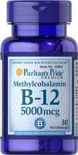 Puritan's Pride Methylcobalamin Vitamin B-12 5000 mcg - 30 Microlozenges