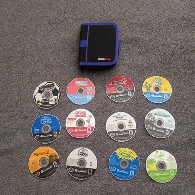 Gamecube Games Lot (12 Disks) And Disk Sleeve Organizer