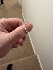 Pandora Silver & 14ct Single Stone Diamond Ring, Size 50