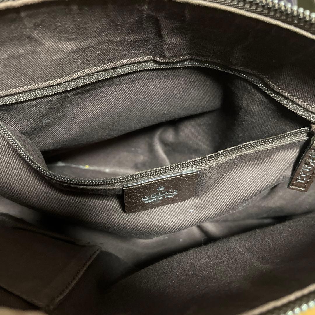 GUCCI Canvas GC Pattern Beige Brown Vintage Handbag Authentic Rare Bag thumbnail 7