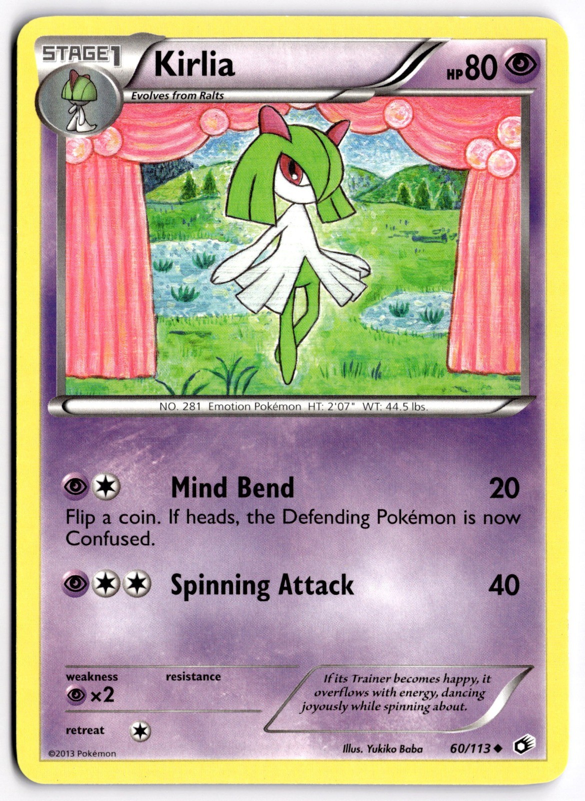 Pokemon TCG Kirlia 60/113 Legendary Treasures Uncommon LP