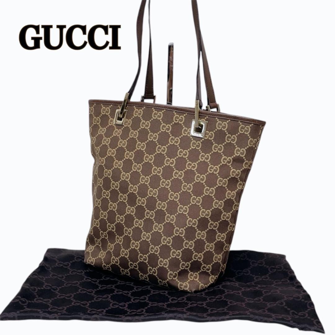 GUCCI Mini GG Canvas Bucket Tote Handbag Imported From Japan