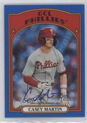 2021 Heritage Minor League Edition Blue Border 68/99 Casey Martin Auto 1j91