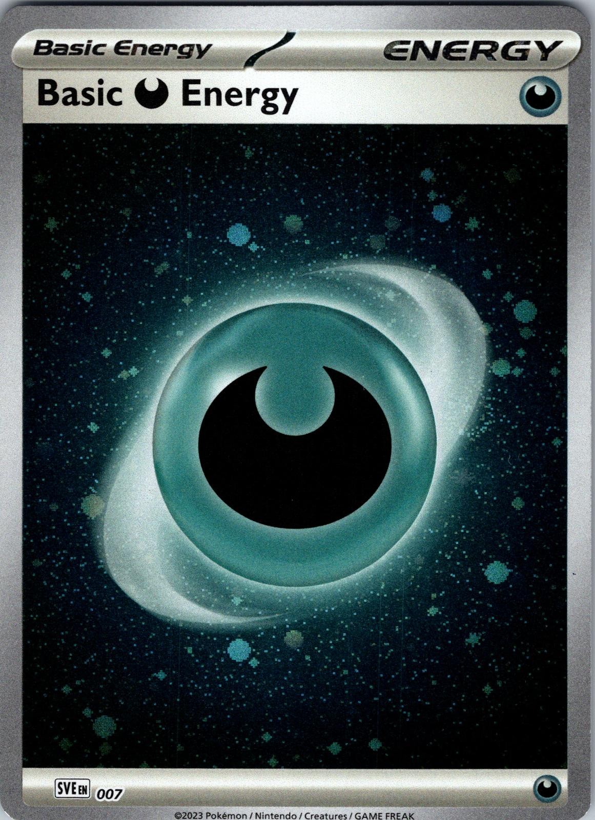 Basic Darkness Energy (Reverse Holo) 007 Common Shrouded Fable Pokemon Near Mint
