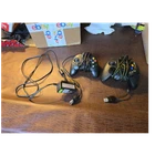 Vintage Original Xbox Controller S Lot of 2 with Rare Official HD AV Power Cable
