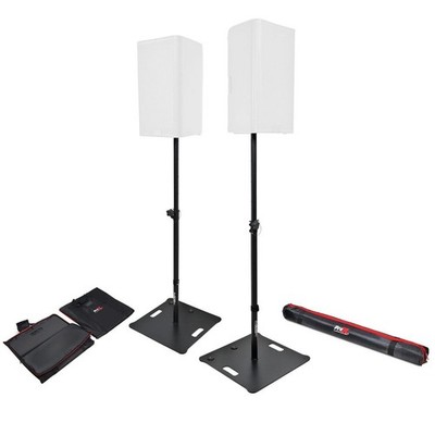 ProX X-POLARIS-BL X2 Set of Speaker Stands with Carry Bag in Black
