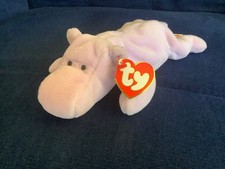 Ty Beanie Babies “Happy” the Purple Hippo 3rd / 2nd Generation Tush Tag 1993