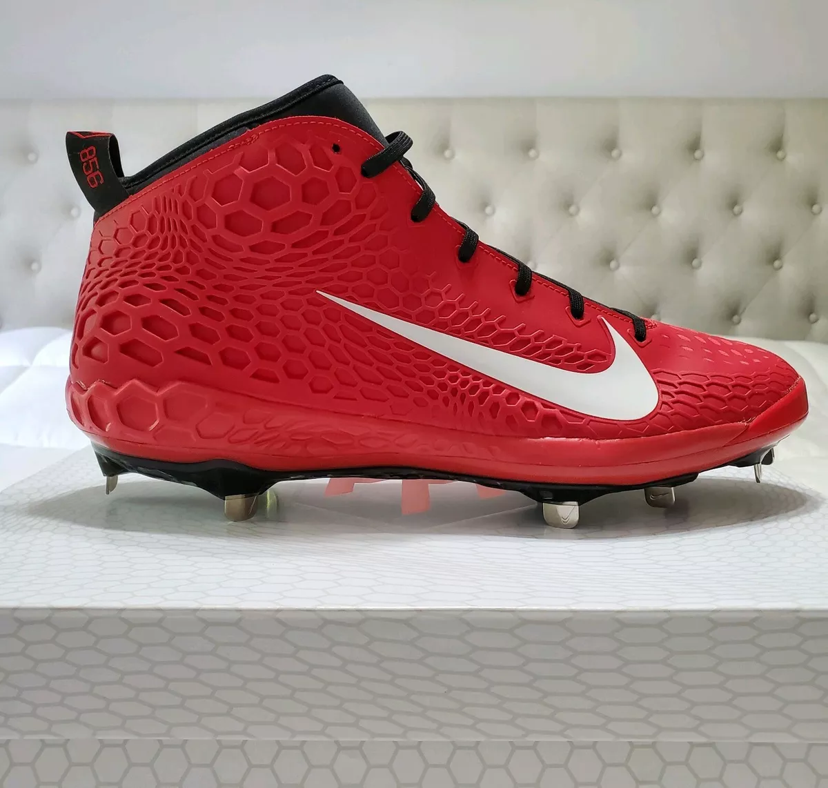 Men s Size 14 Nike Force Zoom Trout 5 Baseball Cleats Red Black White AH4706 100 eBay