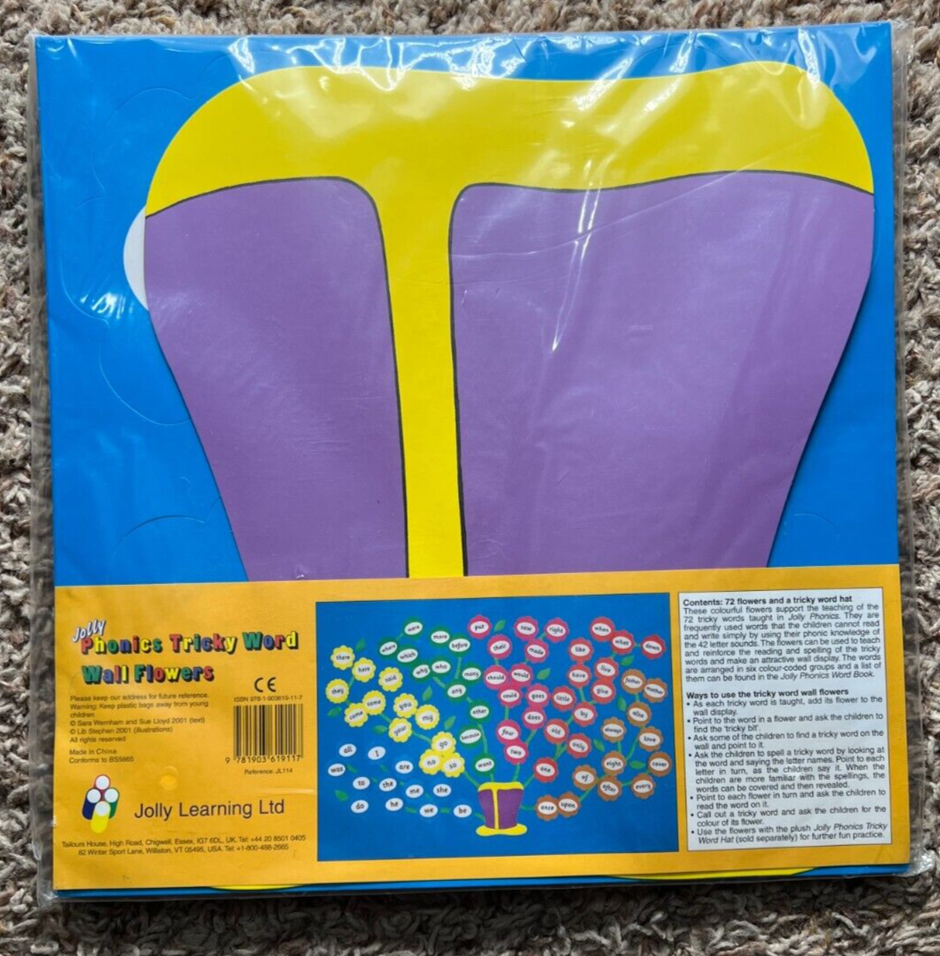 Jolly Phonics Tricky Word Wall Flowers 72 Flowers & Tricky