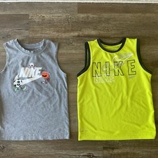 Lot Of 2 Little Boys size 5 Nike Sleeveless Tank tops T Shirt Grey