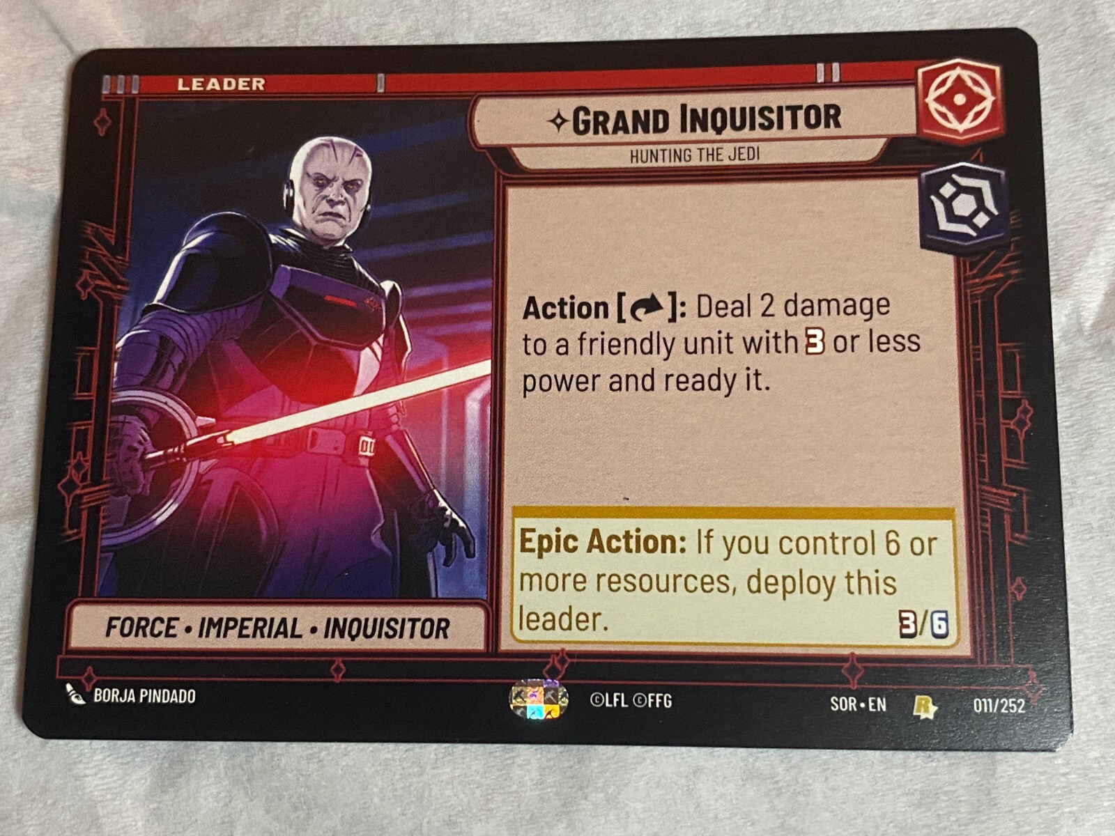 STAR WARS UNLIMITED TCG SoR GRAND INQUISITOR Rare Card NM