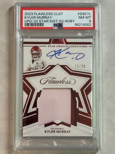 Parche automático Panini Flawless Collegiate 2022 Star Ruby Kyler Murray 2023/20 PSA 8