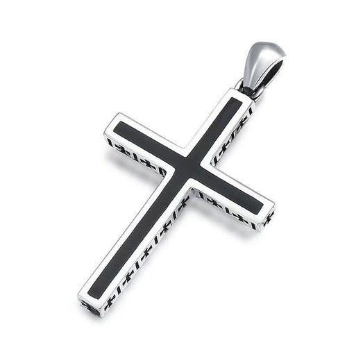 Necklace Black Chain Crucifix Cross Jewellery Pendant Silver Men Women - Picture 9 of 12