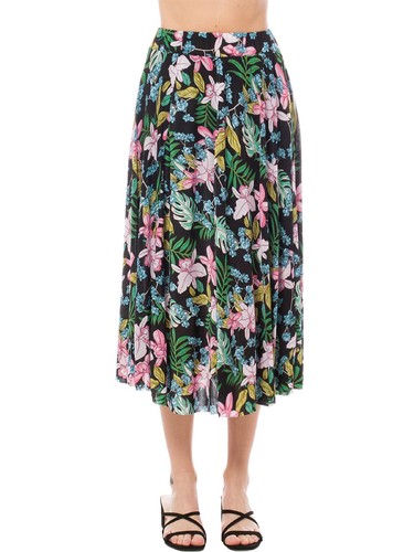 MixMatchy Summer Floral Print Elastic High Waist Flared Long Skirt - Picture 10 of 47