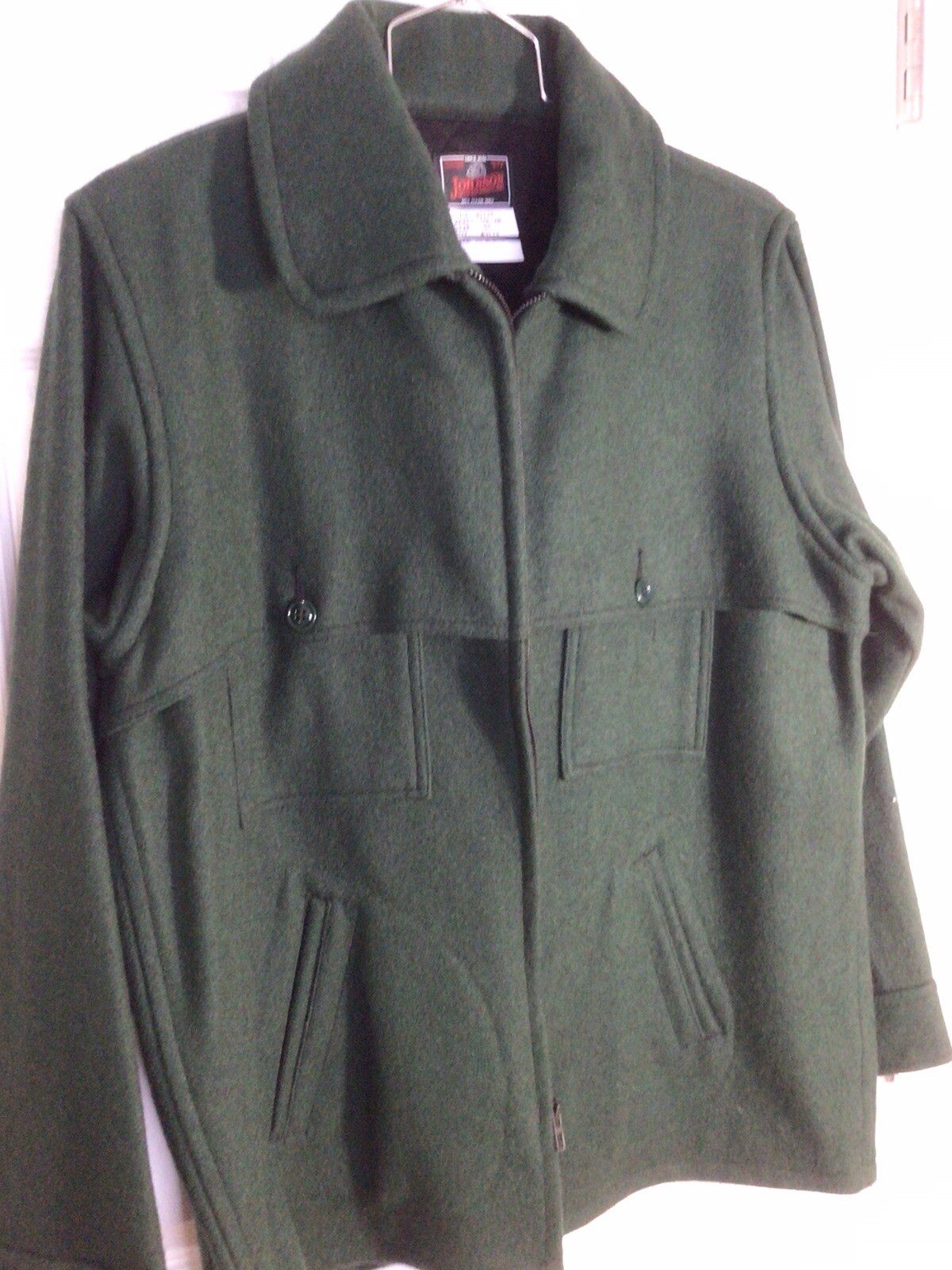 Johnson Woolen Mills Dark Green Wool Hunting Jacket 44/XL eBay