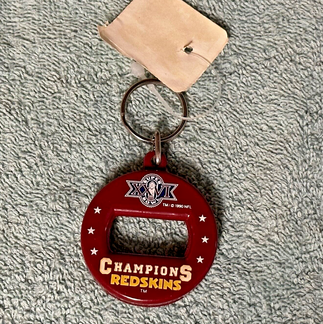 1990 Super Bowl 26 Champions Washington Redskins Metal Key Chain Bottle Opener