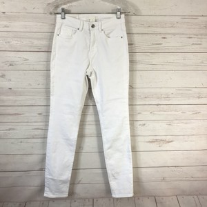H M White Stretch Skinny Jeans Womens Size 2 Zip Closure 25x29 New