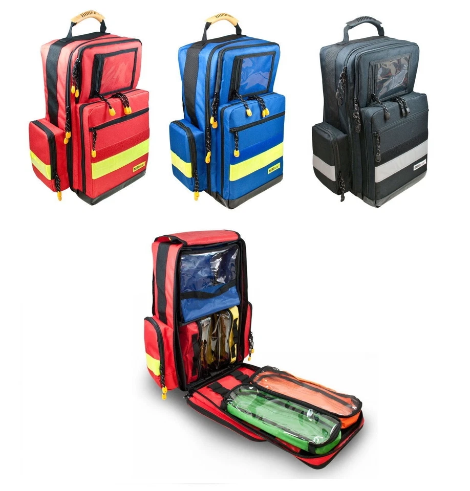 HUM Notfallrucksack AEROcase® RPL ROT / BLAU / SCHWARZ Rettungsdienst Feuerwehr THW