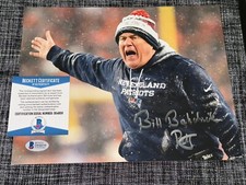BILL BELICHICK SIGNED AUTOGRAPH 8X10 PHOTO NEW ENGLAND PATRIOTS BECKETT BAS COA