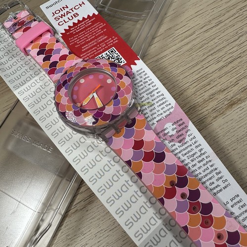 NEU✅ Swatch Uhr Scuba Pedrinha Rosa SUUK111 Pink Lila und Rot Damenuhr - Bild 10 von 12
