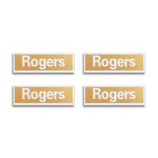 Rogers Speaker Grill Badge Logo Aluminum 30.2mm 1.1875" X9.5mm 0.375" GOLD