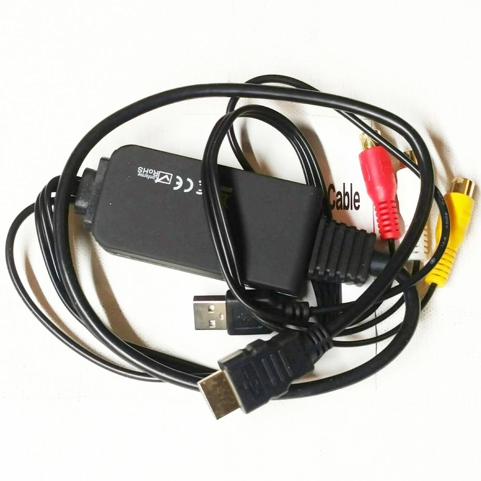 CVSB To HDMI Cable, Male 3RCA/AV Converter Adapter Signal Analog CVBS USB-Anber - Image 3 of 3
