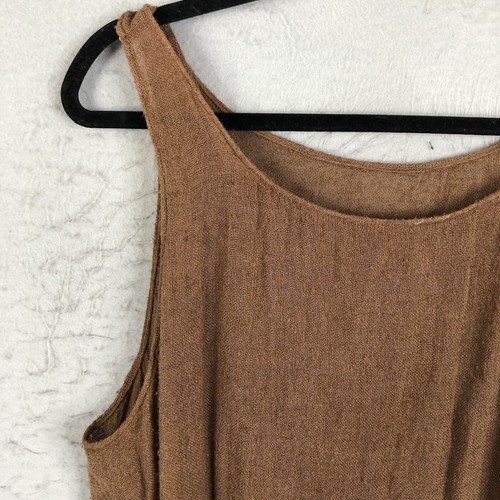 Lagenlook Maxi Womens Large Brown Wide Weave Boho Artsy Ethic Beach Airy - Picture 19 of 24