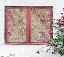 3D Pink Stone Brick ZHUA272 Window Film Print Sticker Cling Stained Glass UV