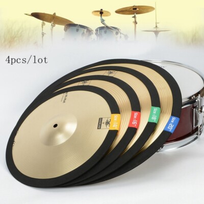 4pc 14 16 18 20 Inch Cymbal Mute Circle Ring Drum Set Hi-hat Practice Silencer