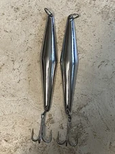 Lot of 2 Vintage Fishing Jerry Jigs 6 1/2 Heavy Chrome, Tuna, Yellowtail!