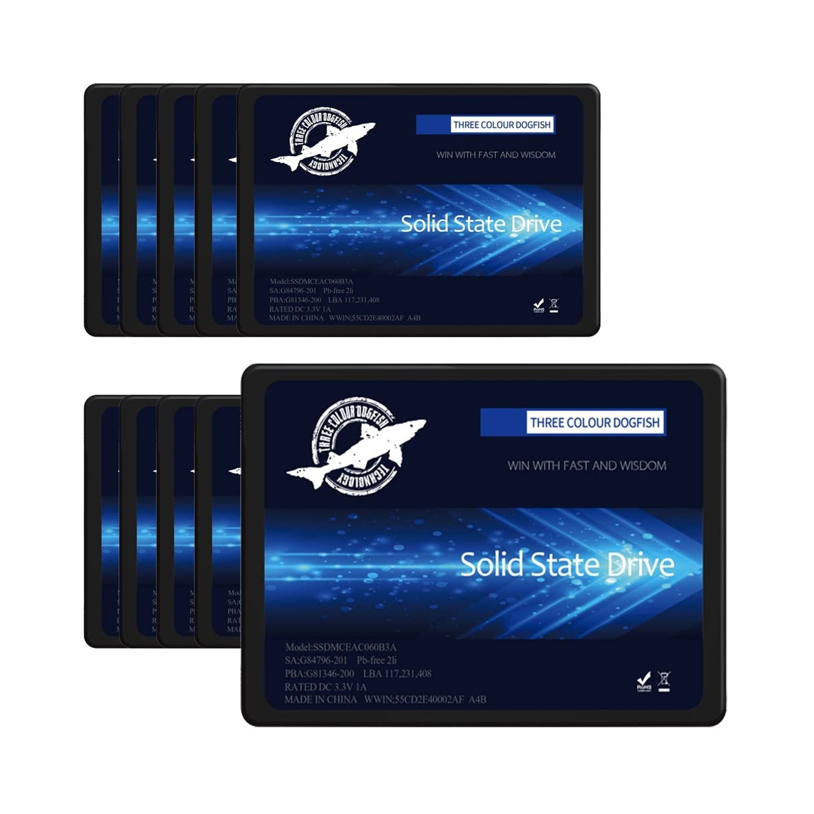 SSD 2.5 SATA III 64GB Dogfish High Performance Internal Solid State Drive for...-image