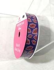 VALENTINE'S DAY SATIN RIBBON / "LIPS" / 5/8" X 9 FT. / NEW ROLL