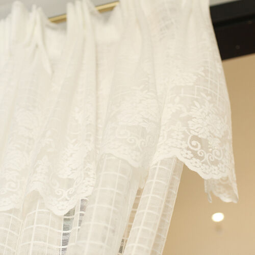1pc White Mesh Curtain for Living Room Kitchen Window Drape Treatment Valance - Picture 4 of 25