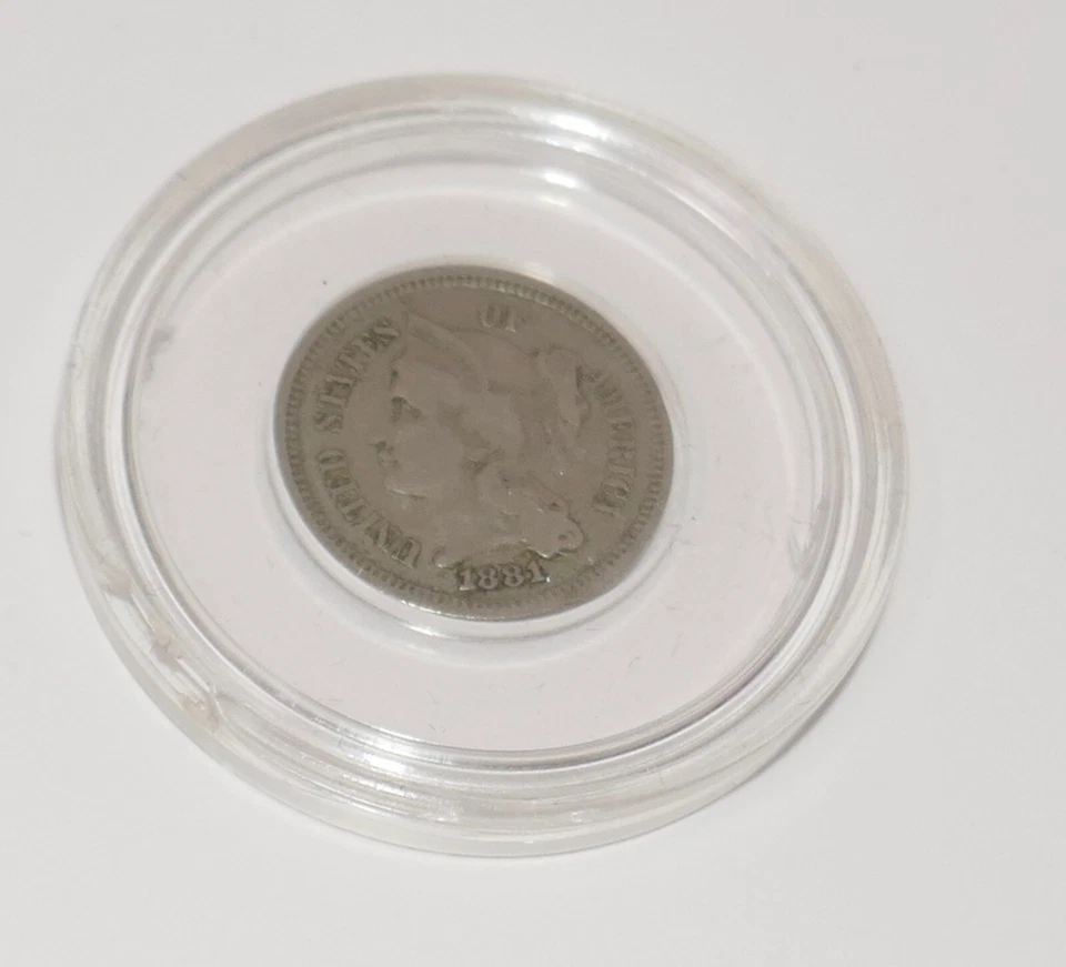 1881 Three 3 Cent 3C Ungraded Nickel - Image 4 of 4