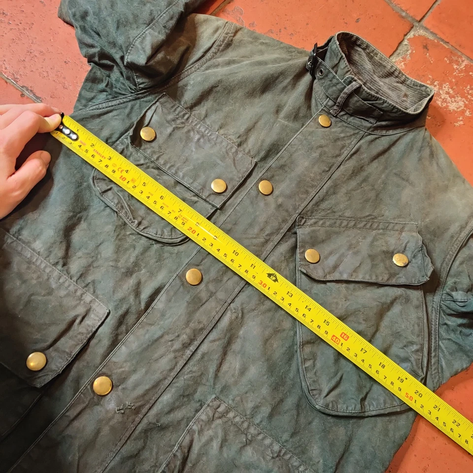 Traje Internacional Barbour M12 C34 Para Hombres S Chaqueta de Cera Verde De Colección Despacho Paseo Foto 4 de 4
