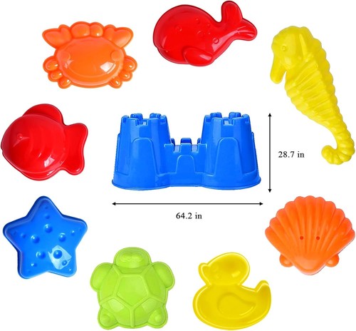 Beach Toys, 19 Piece Sand Toys Set Kids Sandbox Toys Includes Water Wheel Beach - Picture 4 of 9