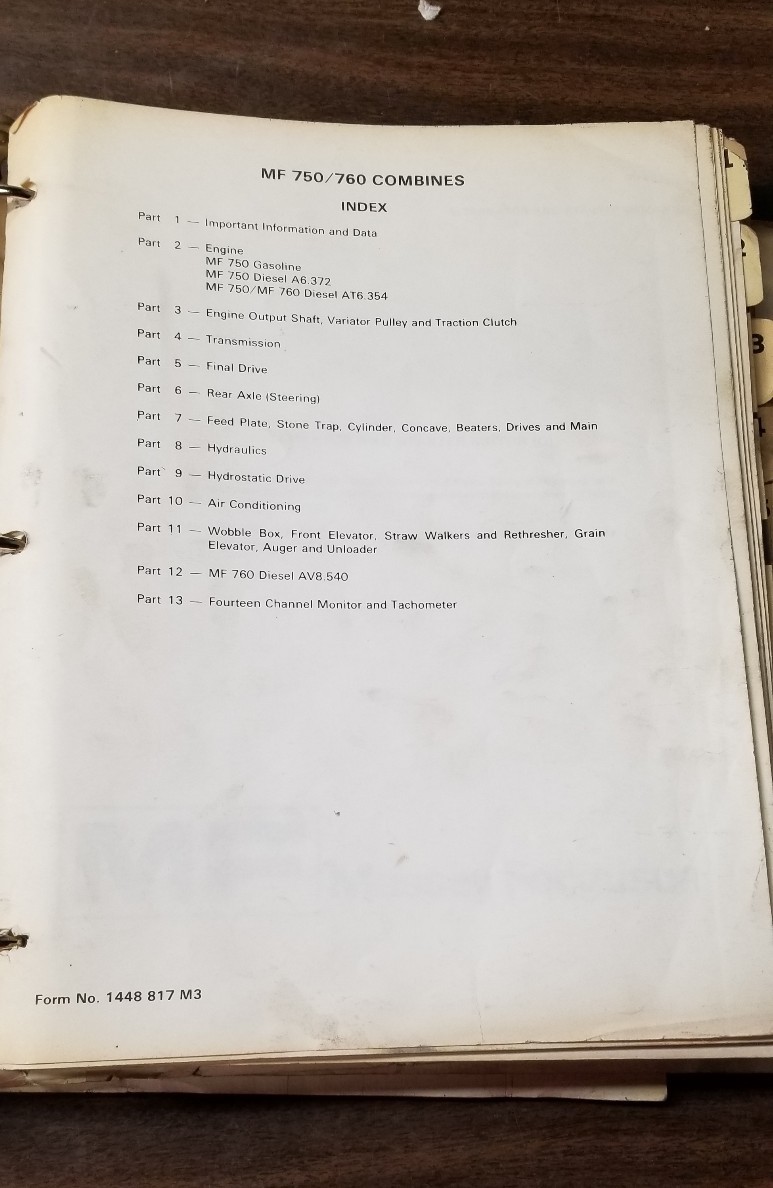 Vintage Massey Ferguson 750 760 Combines Service Manual for sale online |  eBay