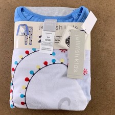 Jellifish Kids Girls 2 Piece Sleep Set Blue Penguins Flame Resistant S 6/6X New