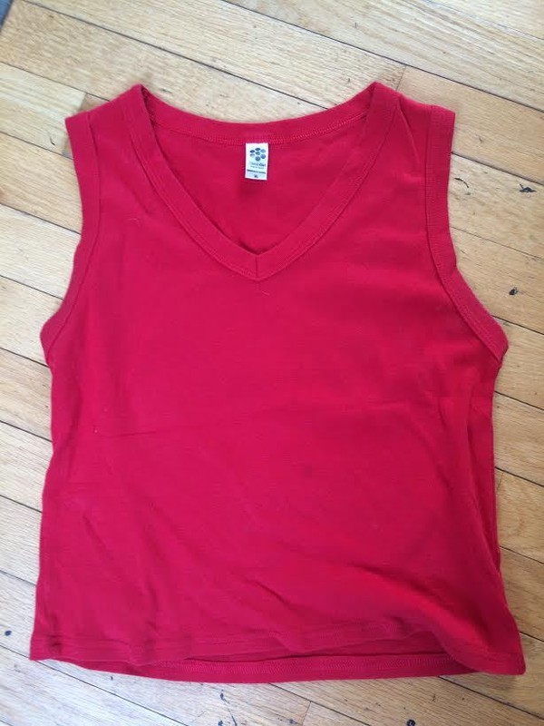 girls american apparel cotton tank top shirt red extra large xl hardly worn