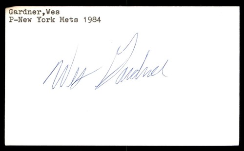 Wes Gardner Baseball Index Card Signed Auto Autograph (no COA) *e2