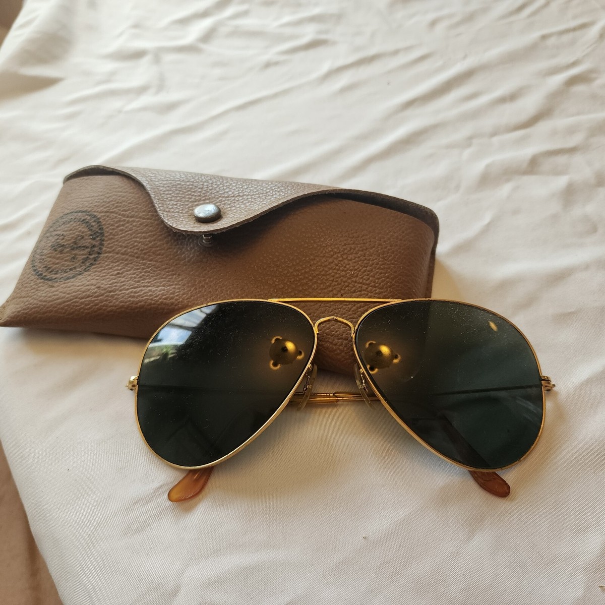 Vintage B&L USA Ray Ban Aviator Sunglasses 62/14 Etched B&L