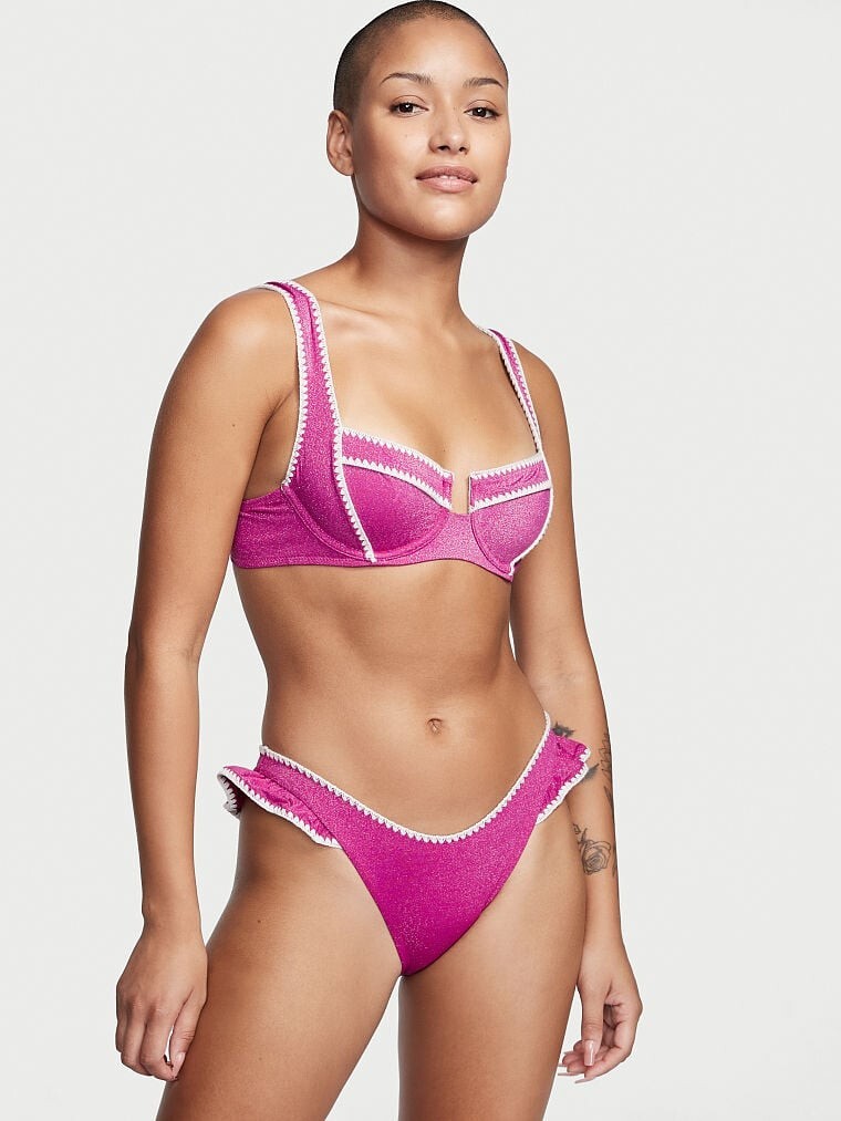 ビキニ Victorias Secret 2pc Bikini Swim Set Fuschia Large Bottom 34 D Top