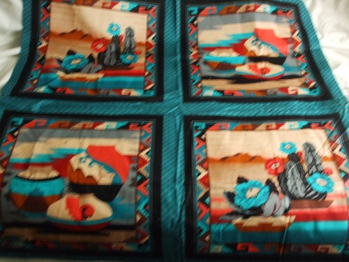 Southwest fabric in 4 Squares or a sheet